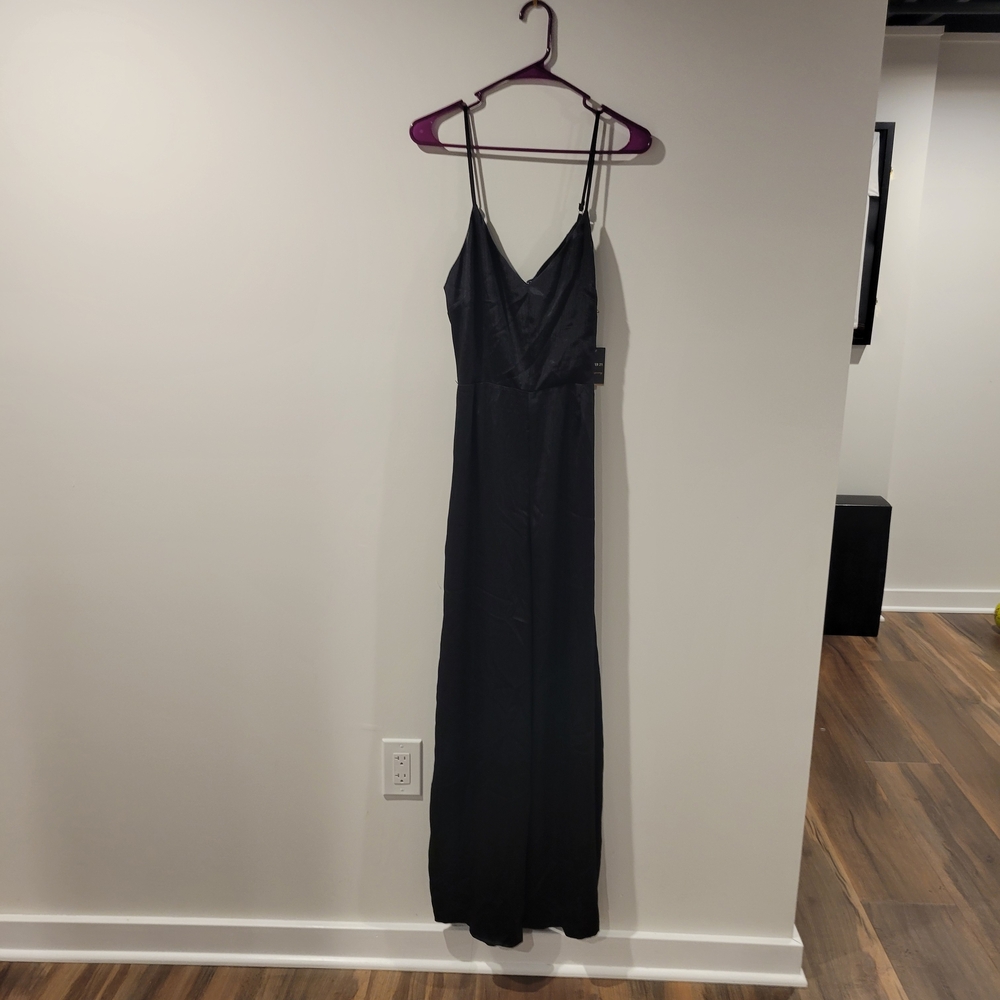 Forever 21 Black Satin Jumpsuit